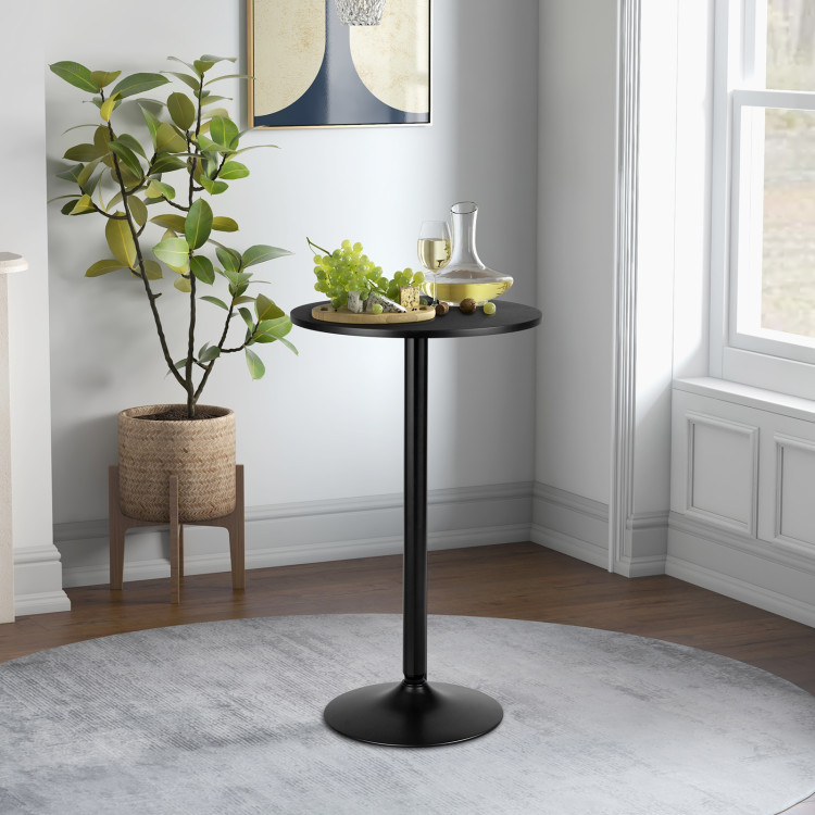 24 Inch Modern Style Round Cocktail Table with Metal Base and MDF TopCostway Gallery View 2 of 10